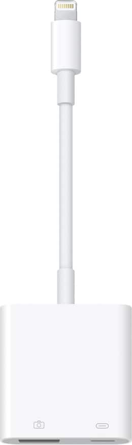 Front Zoom. Apple - Lightning to USB 3 Camera Adapter - White.