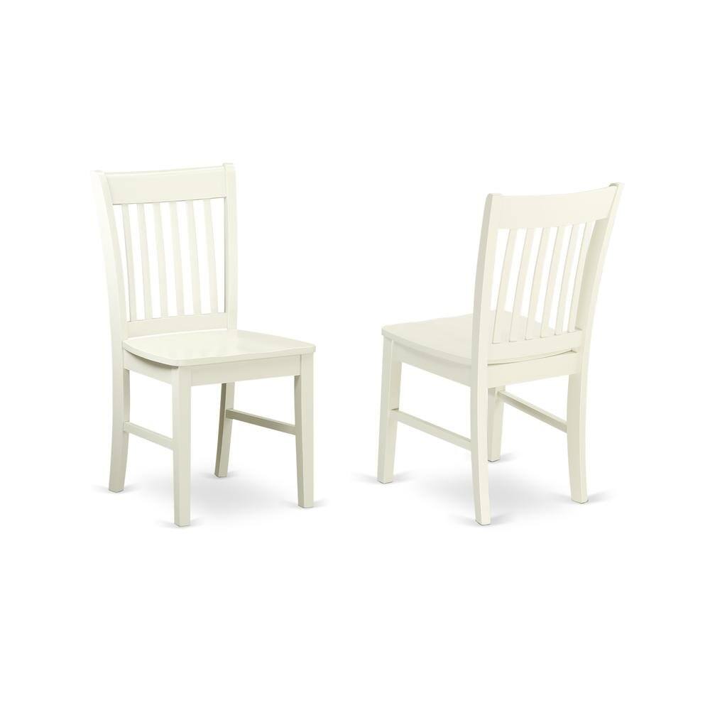 Angle. FurniFact - Linen White Dining Chair - Brown.