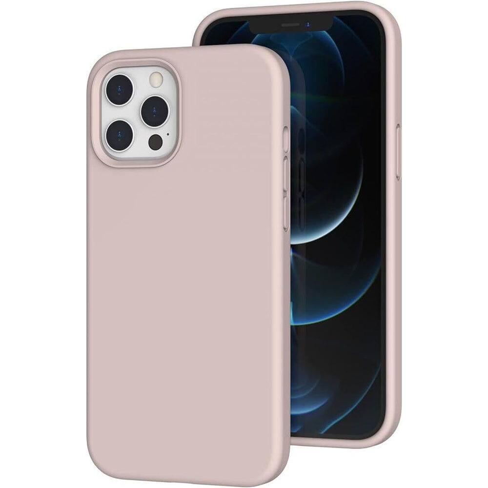 Front. Entronix - Entronix Liquid Silicone Case for iPhone 12 and 12 Pro - Soft Touch Protection - Rose Gold.