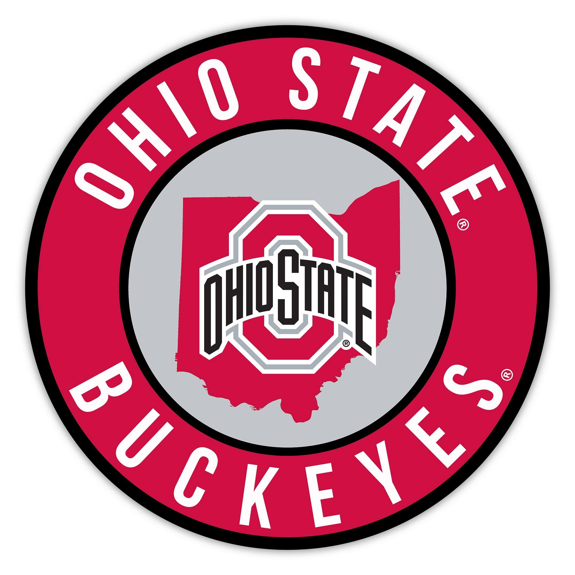 Ohio State Buckeyes 15" State Circle Sign