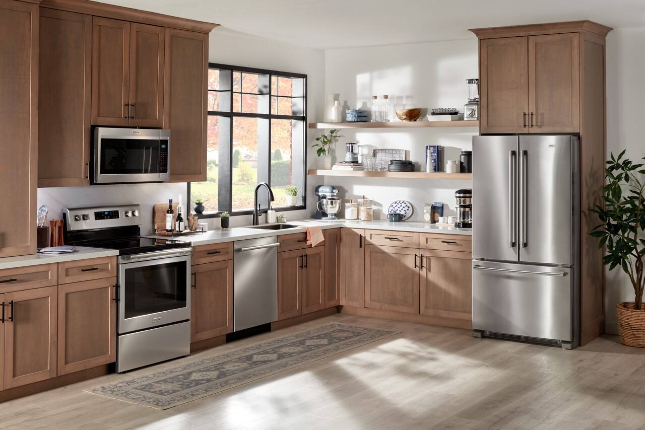 Alt View 3. Maytag - 36 in. Wide 25.2 cu. ft. French Door Refrigerator with Max Cool Setting - Fingerprint Resistant Stainless Steel.