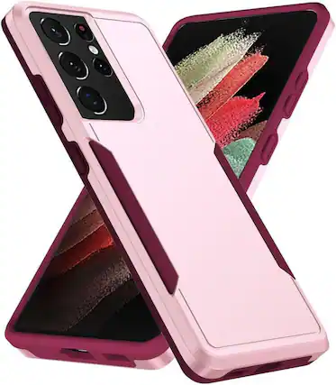 Front. Entronix - Entronix Galaxy S24 Ultra Case - Dual-Layer Soft-Touch Protective Cover - Pink.