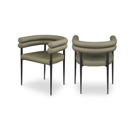 Meridian Furniture - Lavina Olive Vegan Leather Dining Chair, Set of 2 - Green