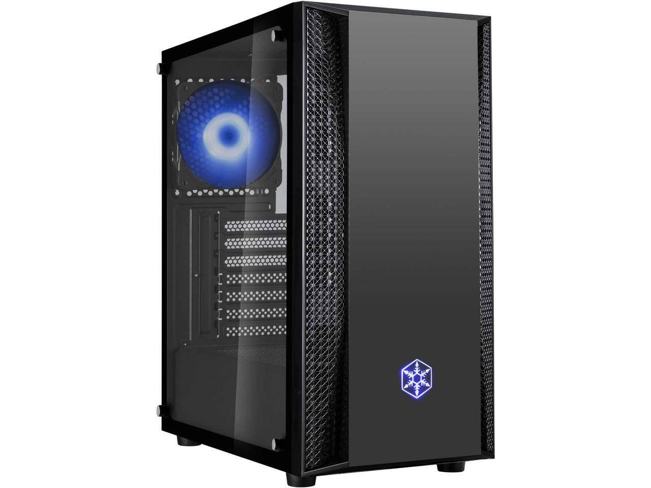 Alt View 1. SilverStone - SilverStone FARA B1 RGB Sleek tempered glass mid-tower ATX case with RGB fans, SST-FAB1B-RGB (Black) - Black.