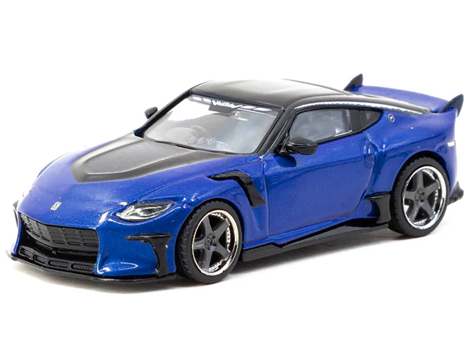 Alt View 1. Tarmac Works - Nissan VeilSide FFZ400 Fairlady Z RHD Blue Metallic with Black Top "Global64" Series 1/64 Diecast Model by Tarmac Works.