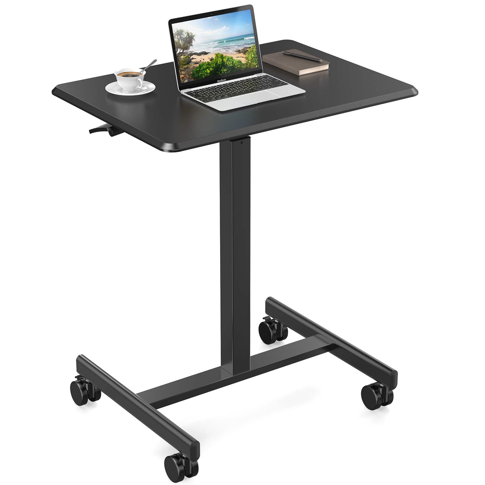 Lirago - 26 Inch Adjustable Rolling Laptop Computer Cart Desk Overbed Table for Home Office Classroom
