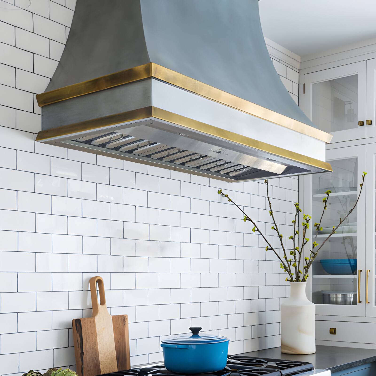 Alt View 7. Akicon - Akicon 36 inch Ducted 600-CFM Stainless steel Range Hood Insert - Stainless steel.