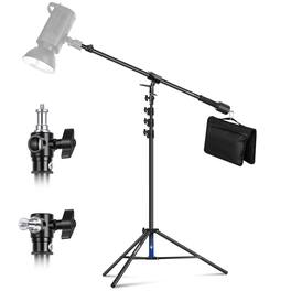 Neewer - Air Cushioned Light Stand with Boom Arm, 9.8ft, Counterweight, 5kg Load