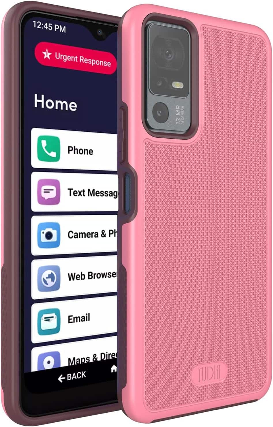 TUDIA - MergeGrip for Jitterbug Smart 4 Case T608G Military Grade Cover - Smokey Pink