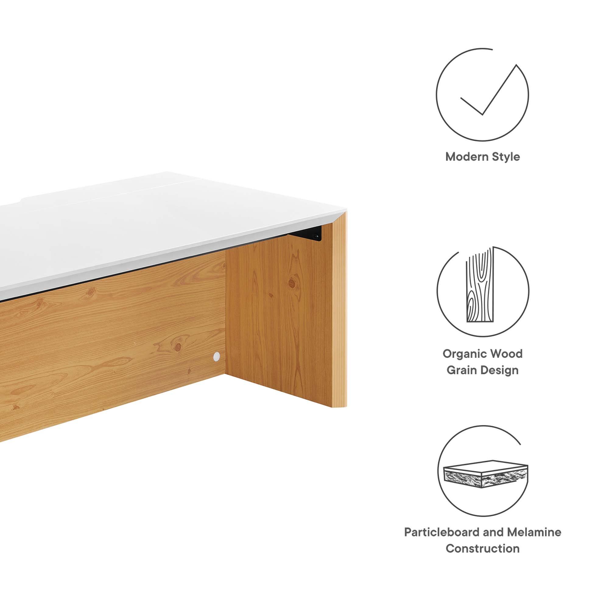 Modern Style  
Organic Wood Grain Design  
Particleboard and Melamine Construction