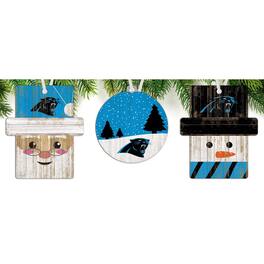 Fan Creations - Carolina Panthers 3-Pack Ornament Set - Multicolor