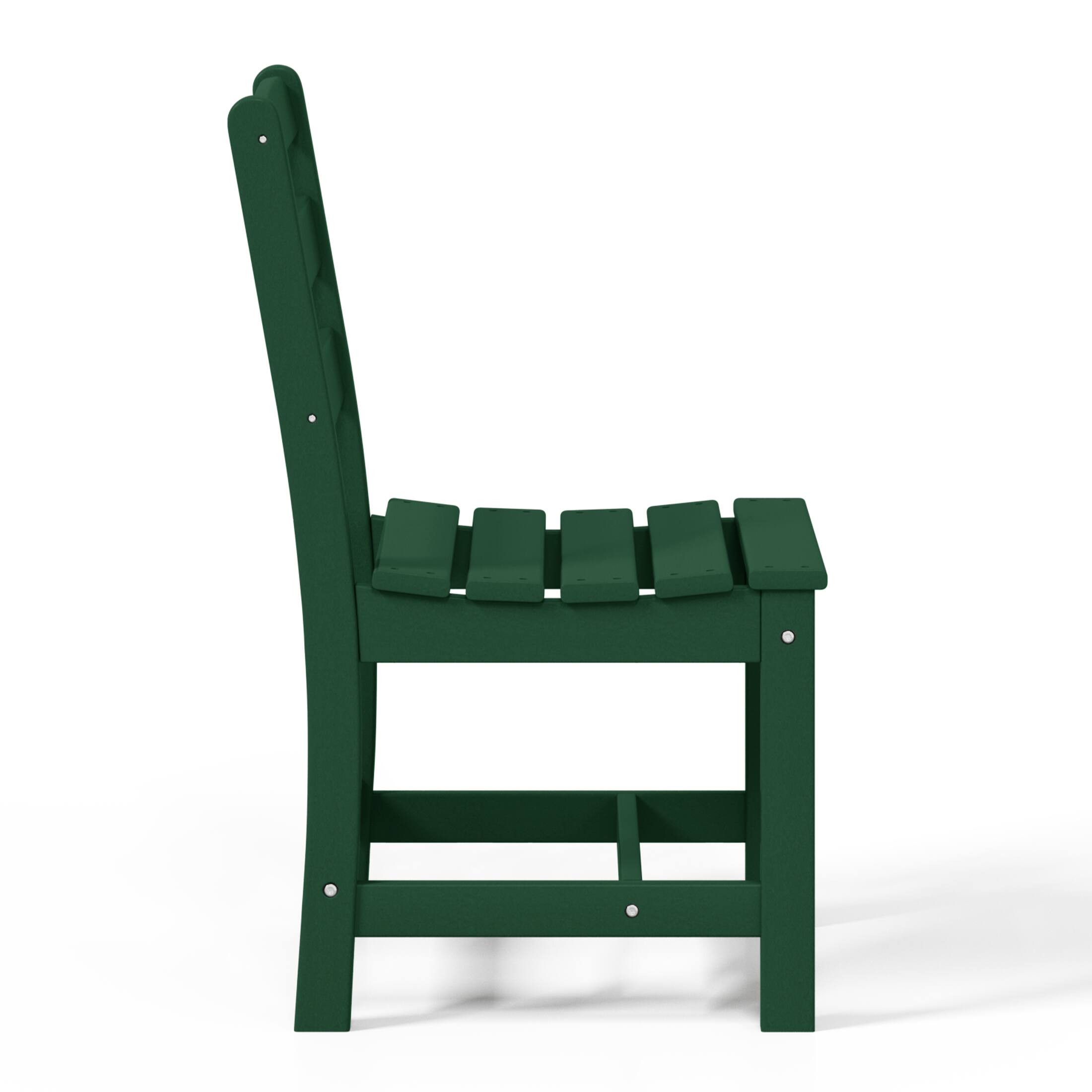 Alt View 2. WestinTrends - WestinTrends Ashore 7-Piece HDPE Outdoor Rectangular Patio Dining Table Set with Side Chairs - Dark Green.