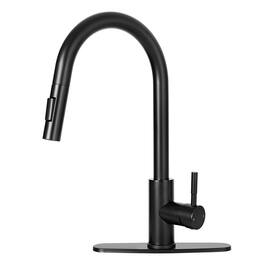 Single Handle Pull Down Stainless Steel Kitchen Faucet with Dual-Function Sprayer
