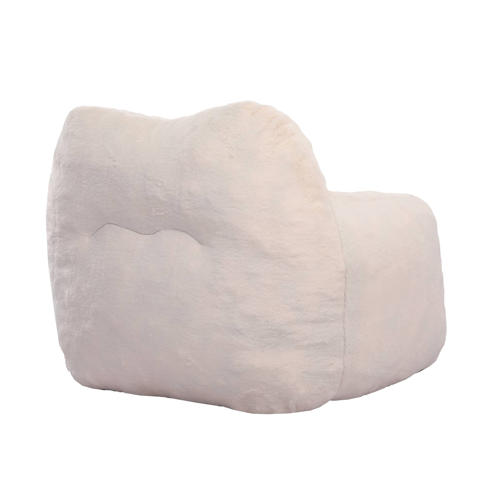 Alt View 7. GOODSILO - Bean Bag Chair Sofa with Armrests - Stuffed High-Density Foam, Lazy Comfy Seating for Adults in Living Room, Bedroom - White.