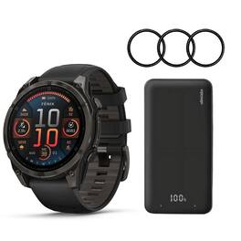 Garmin - Fenix 8 Sapphire 47mm GPS Smartwatch Black and Pebble Gray Bundle - Black - (2025)