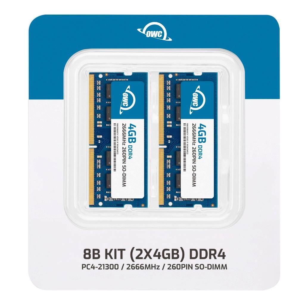 OWC 2666MHz 4GB 260PIN DDR4 SO-DIMM  
8B KIT (2X4GB) DDR4 PC4-21300 / 2666MHz / 260PIN SO-DIMM