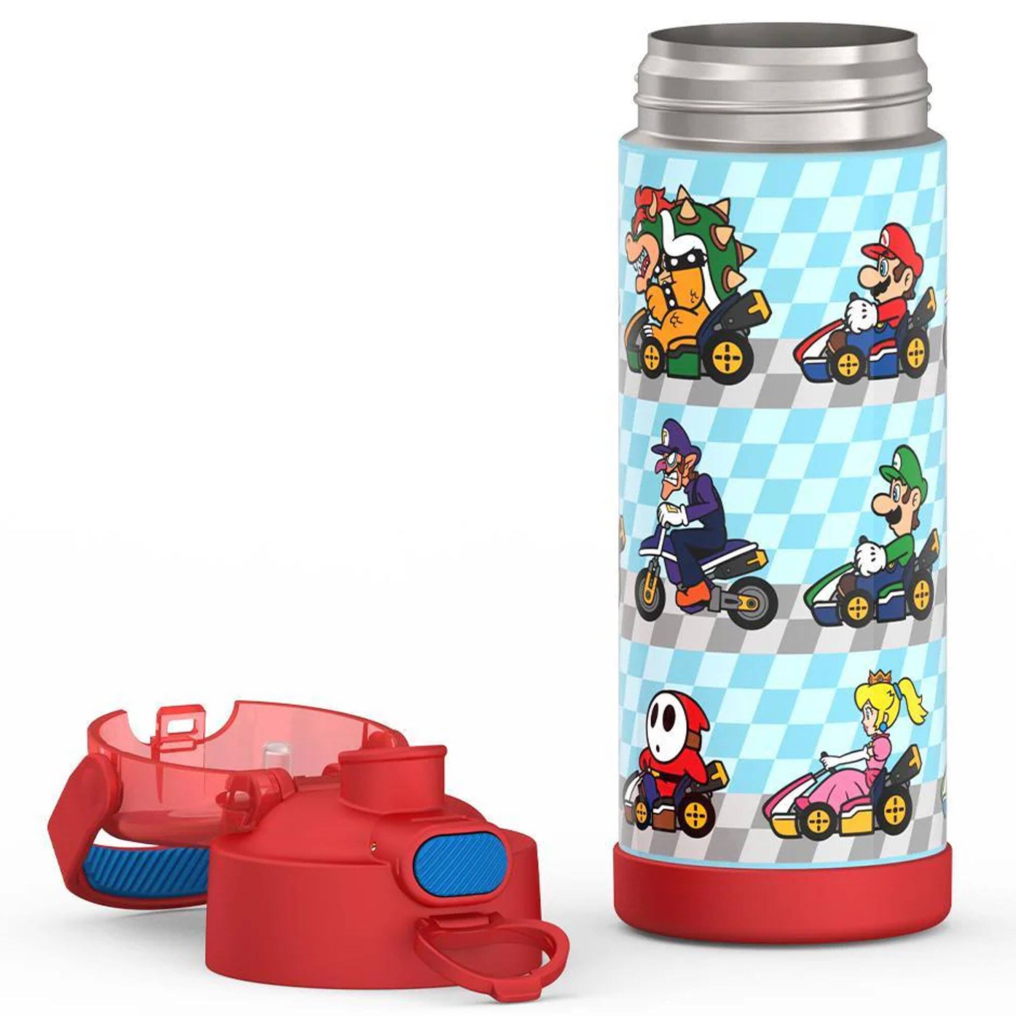 Alt View 5. Thermos - Thermos 16 oz. Kid's Funtainer Stainless Steel Water Bottle - Mario Kart - Mario Kart.