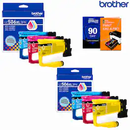 Brother - LC506XL3PKS Genuine High Yield Color Ink 6 Cartridges CMY with Deco Gear Print Guide - Cyan, Magenta, and Yellow