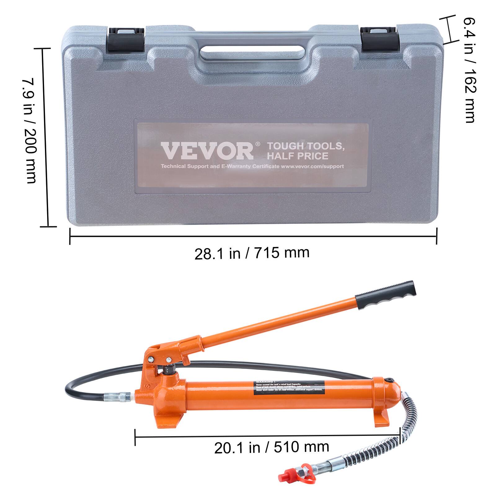 7.9 in / 200 mm  
TOUGH TOOLS, VEVOR HALF PRICE  
Technical Support and E-Warranty Certificate  
www.vevor.com/support  

6.4 in / 162 mm  
28.1 in / 715 mm  
20.1 in / 510 mm