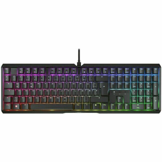 Front. CHERRY - CHERRY XTRFY MX 3.1 Gaming Keyboard - Cable Connectivity - Full-size - USB Type A Interface - RGB LED - Windows Lock Key - Black.