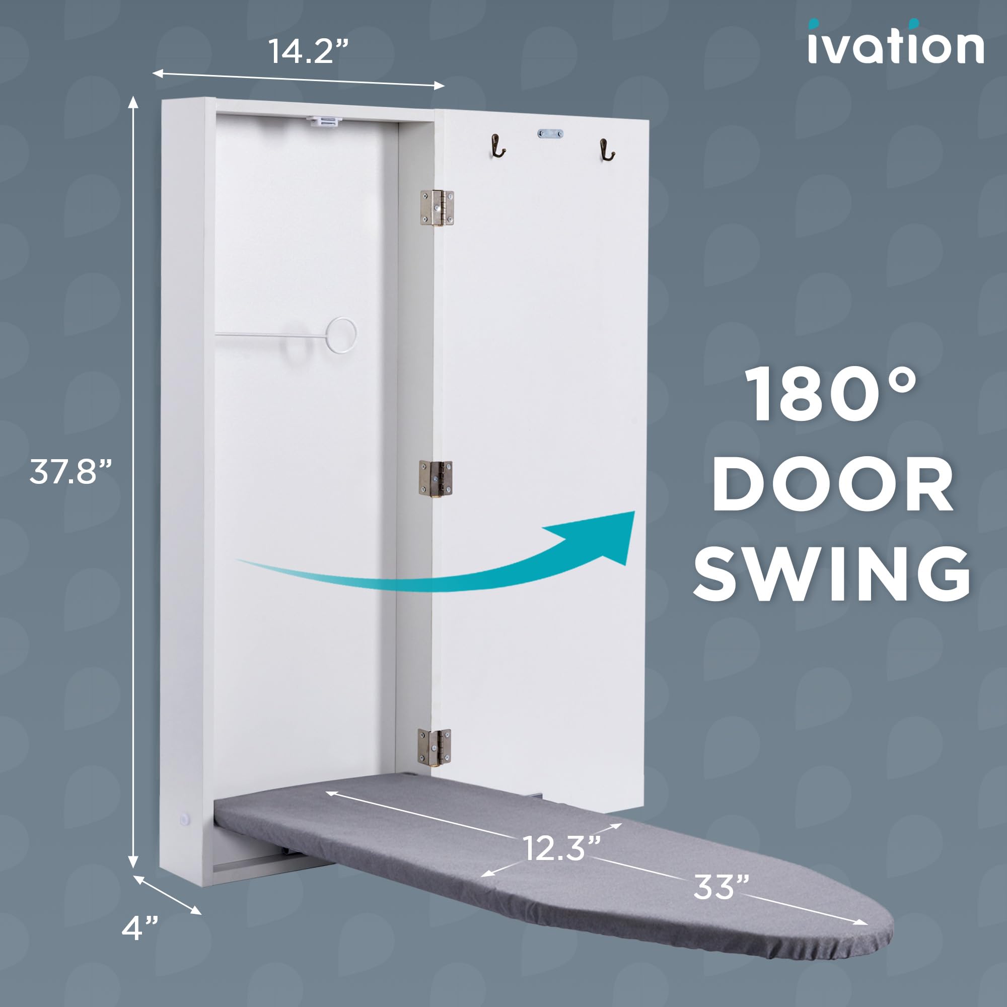 14.2"  
37.8"  
180° DOOR SWING  
4"  
12.3"  
33"