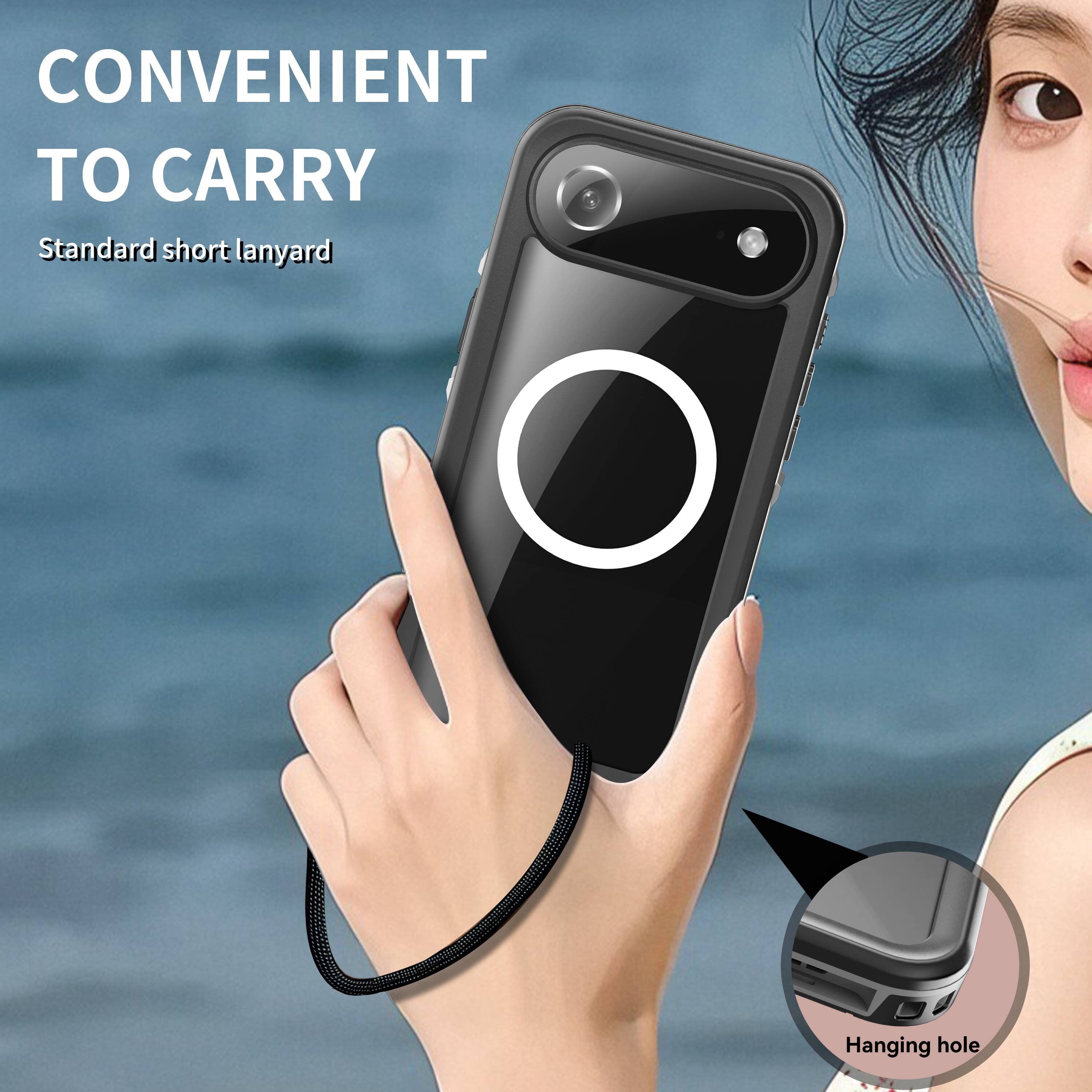 CONVENIENT TO CARRY  
Standard short lanyard  
Hanging hole