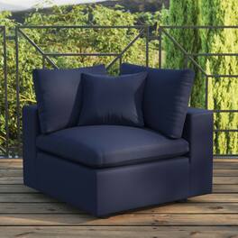 Commix Overstuffed Outdoor Patio Corner Chair by Modway - Navy