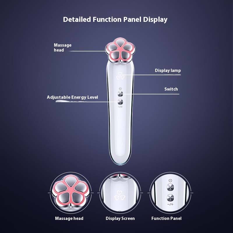 Detailed Function Panel Display  
Massage head  
Display lamp  
Switch  
Adjustable Energy Level  
Massage head  
Display Screen  
Function Panel
