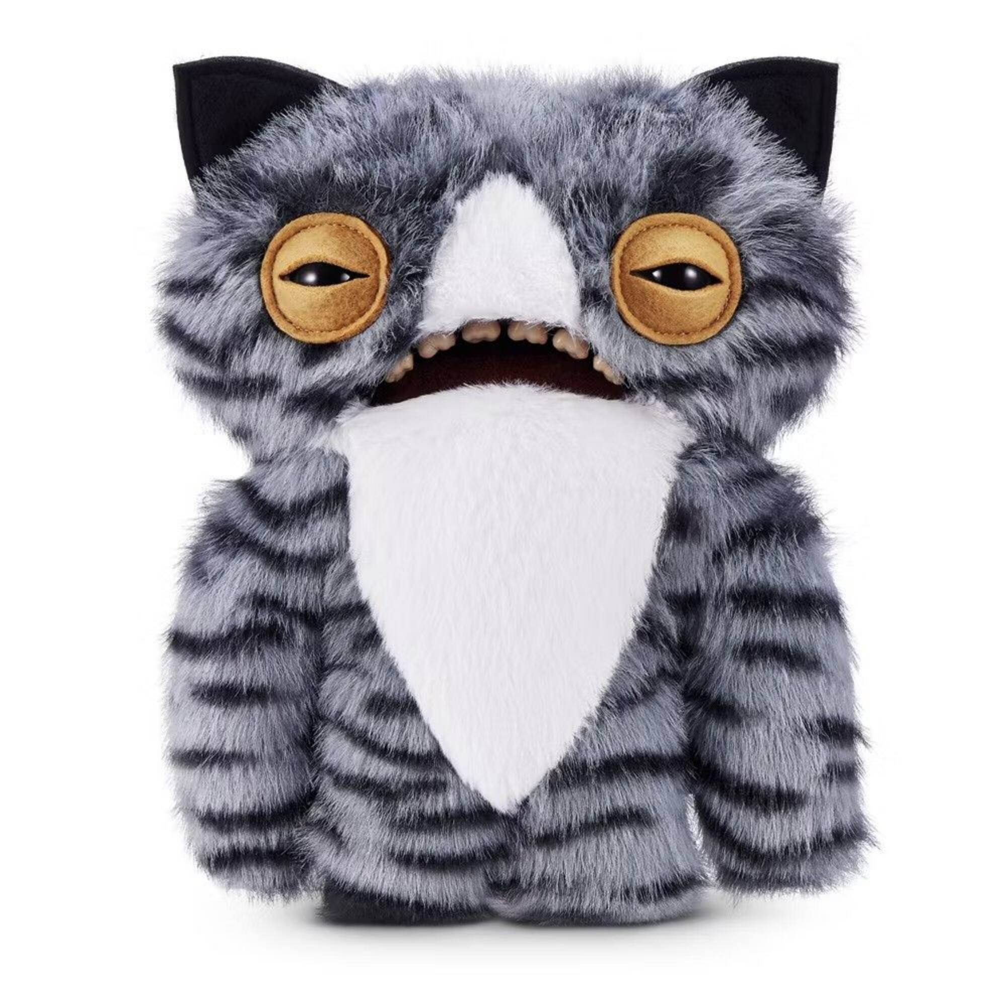Alt View 1. Fuggler - Zuru Fuggler Alley Cats Wide Eyed Cat Grey 9 Inch Plush Toy - Grey.