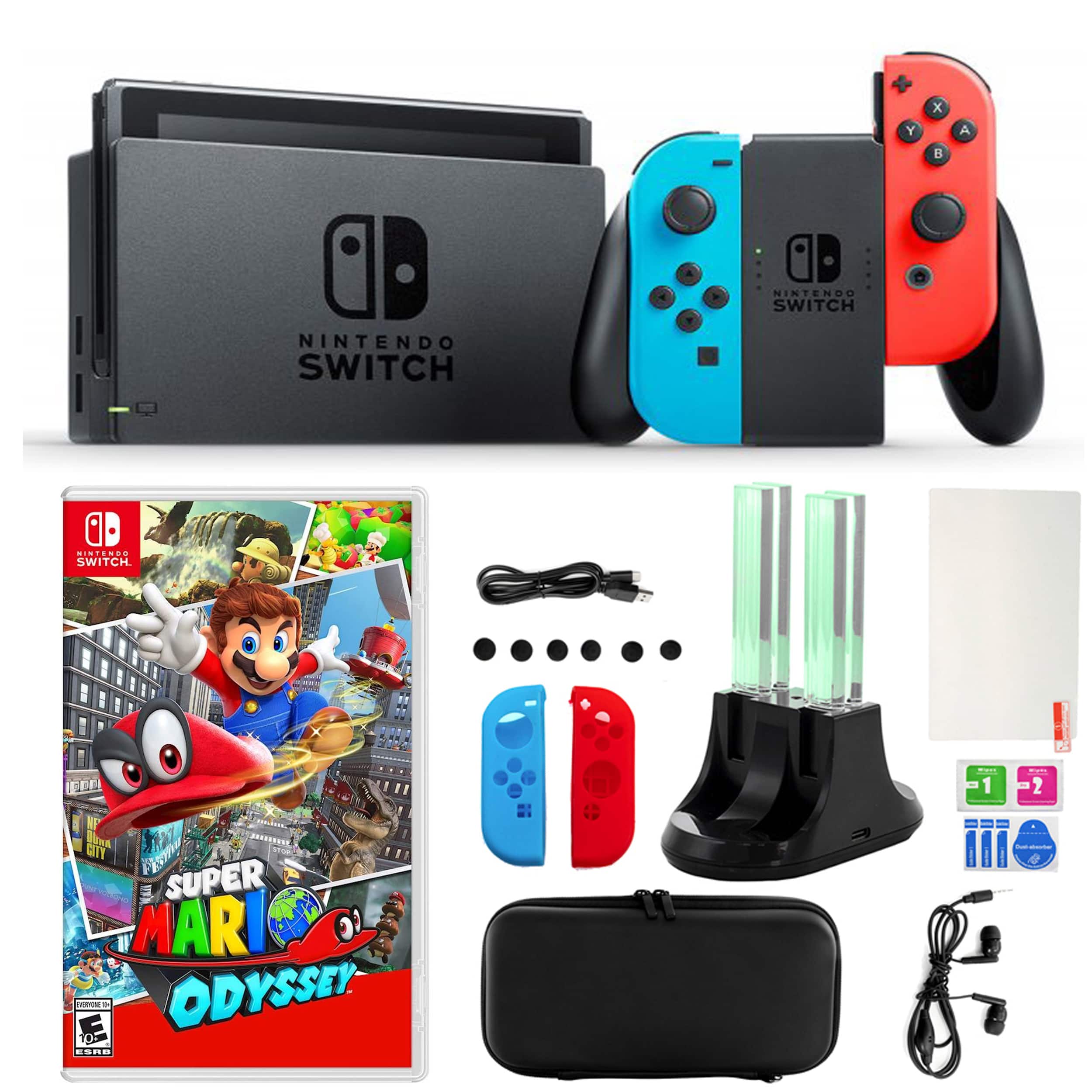Switch with Mario Odyssey and 14 in 1 Accessories Kit