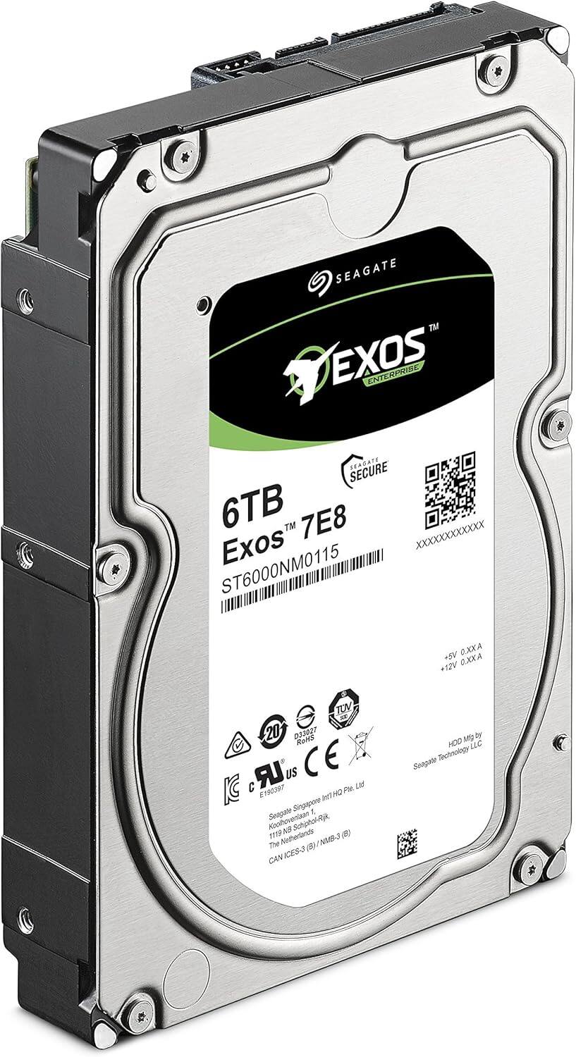 Seagate ST6000NM0115 6TB 7200 RPM SATA 6GB/s 512e Exos 7E8 256MB