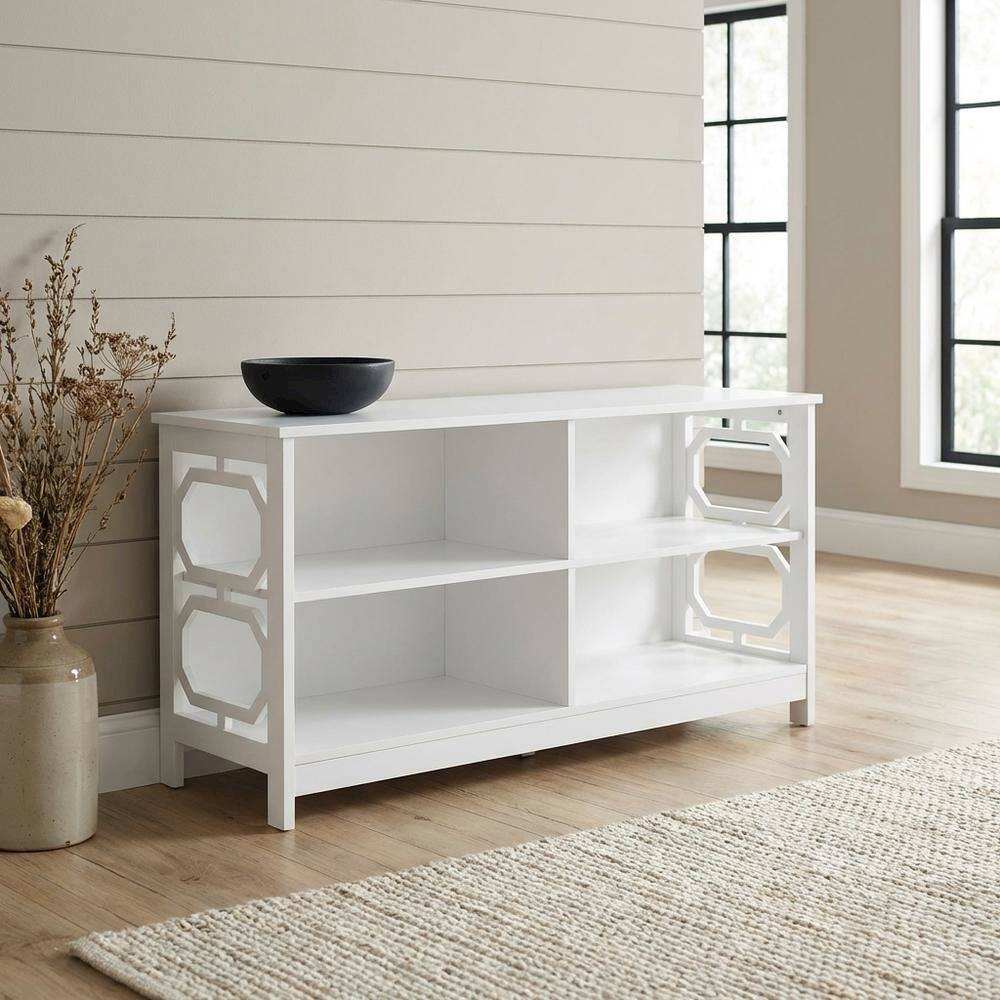 Alt View 1. FurniFact - White MDF TV Stand with Non-Lead Base Paint for TVs up to 50 inches - White.