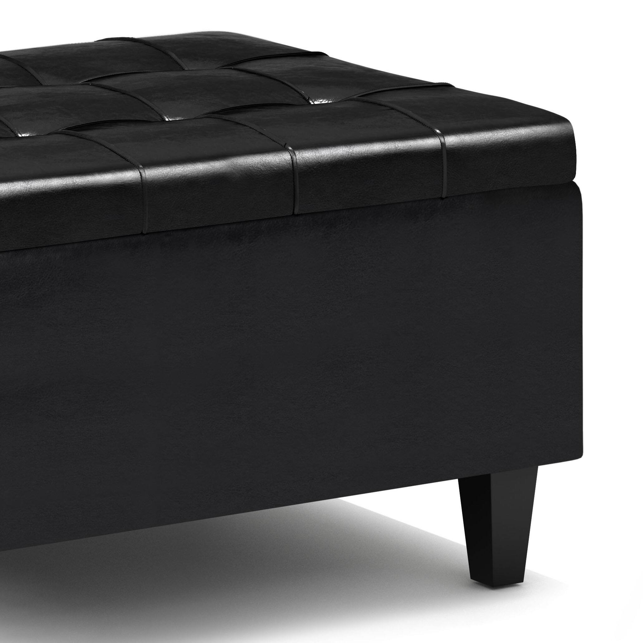 Alt View 15. Simpli Home - Harrison Small Coffee Table Storage Ottoman - Midnight Black.