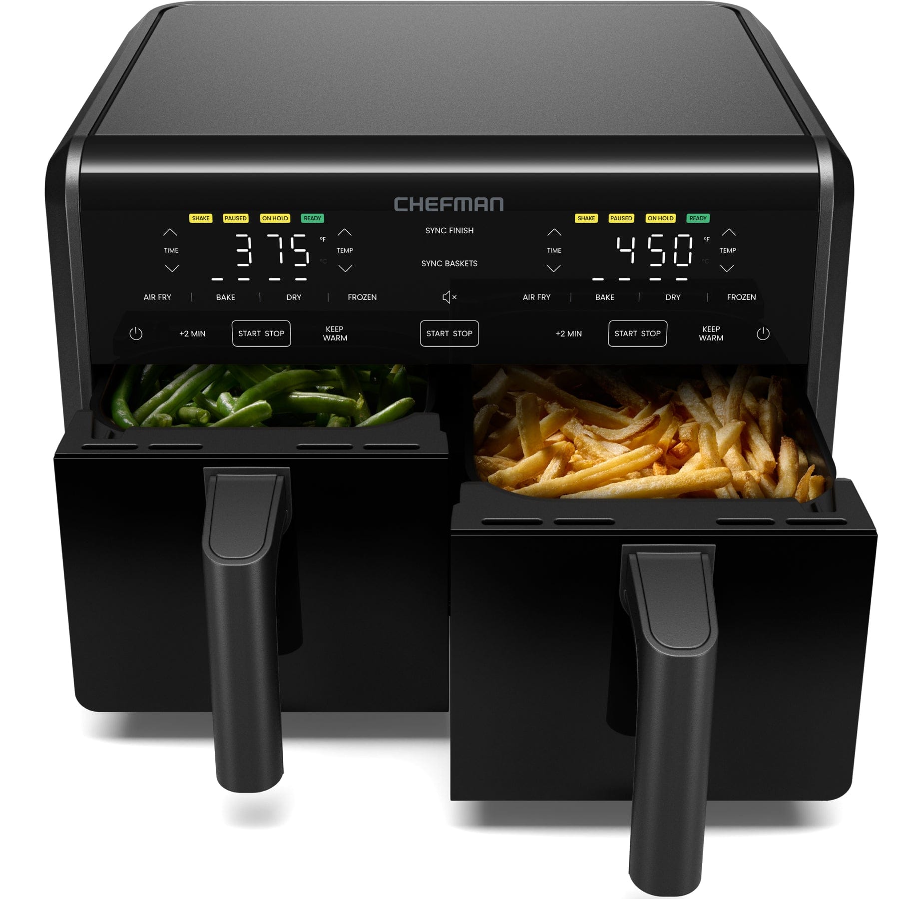 Chefman - 9-Quart TurboFry Dual Basket Air Fryer with 4 Cooking Functions, 450°F Max Temp - Black price history on PriceWatchPro
