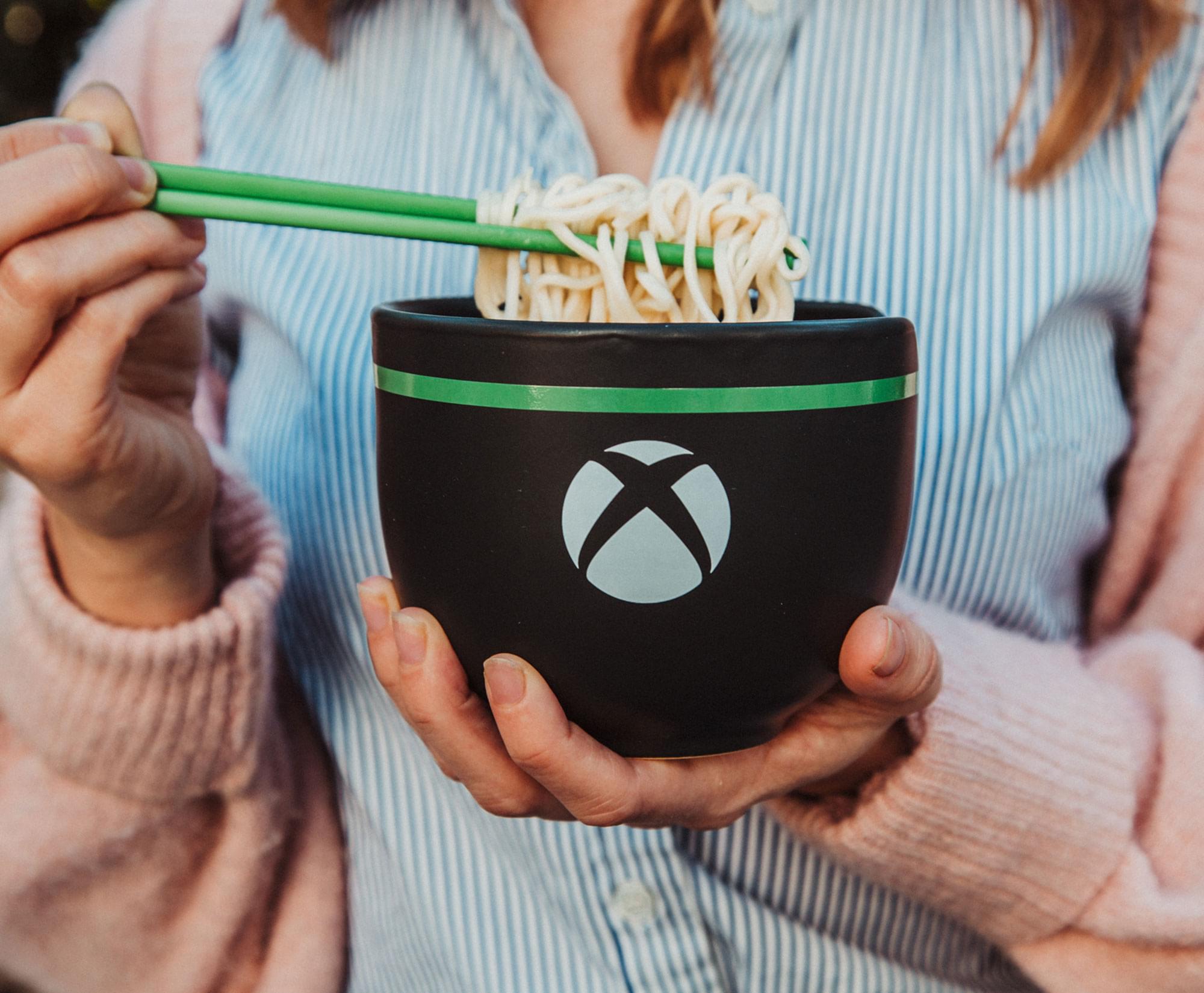 Alt View 5. Ukonic - Xbox Series X Logo 20-Ounce Ramen Bowl and Chopstick Set - Black.