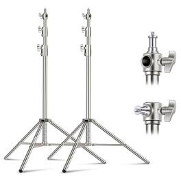 Neewer - 2-Pack 9.2ft Stainless Steel Light Stands, Spring Cushion, 22lb Load