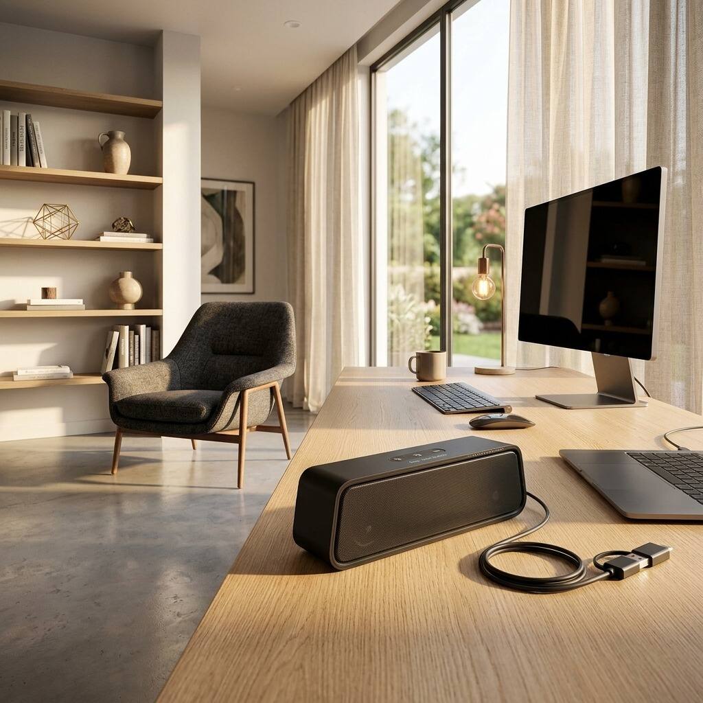 Alt View 2. Dazzed Corner - USB Computer Speakers for Desktop PC, Sound Bar with Touch Control - Black.