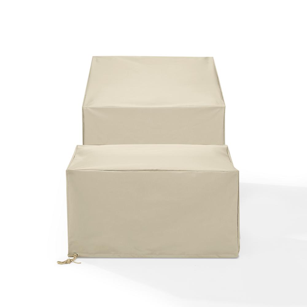 Alt View 1. Crosley Furniture - 2Pc Outdoor Furniture Cover Set - Chair & Square Table/Ottoman - Tan.