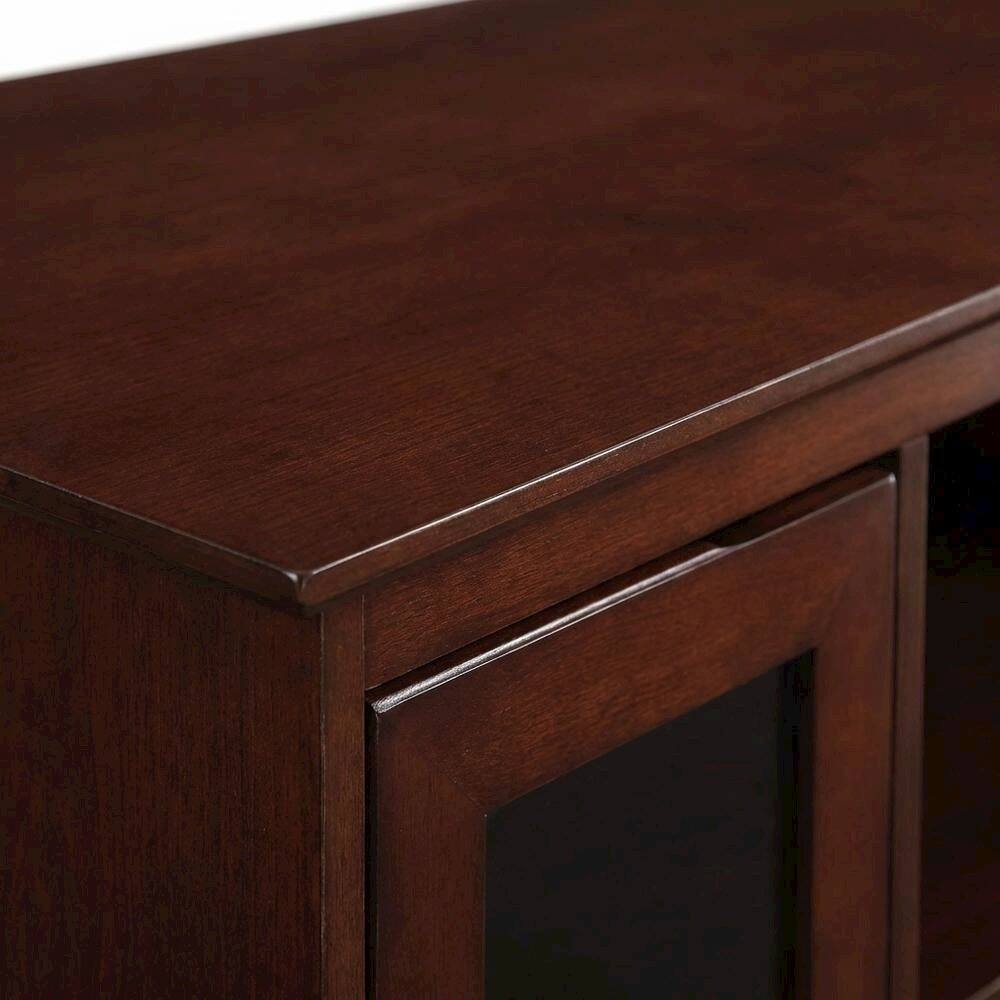 Alt View 4. FurniFact - Espresso Highboy TV Stand with MDF and tempered glass for 55-inch TVs - Brown.