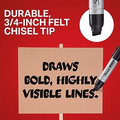 DURABLE, 3/4-INCH FELT CHISEL TIP  
DRAWS BOLD, HIGHLY VISIBLE LINES.