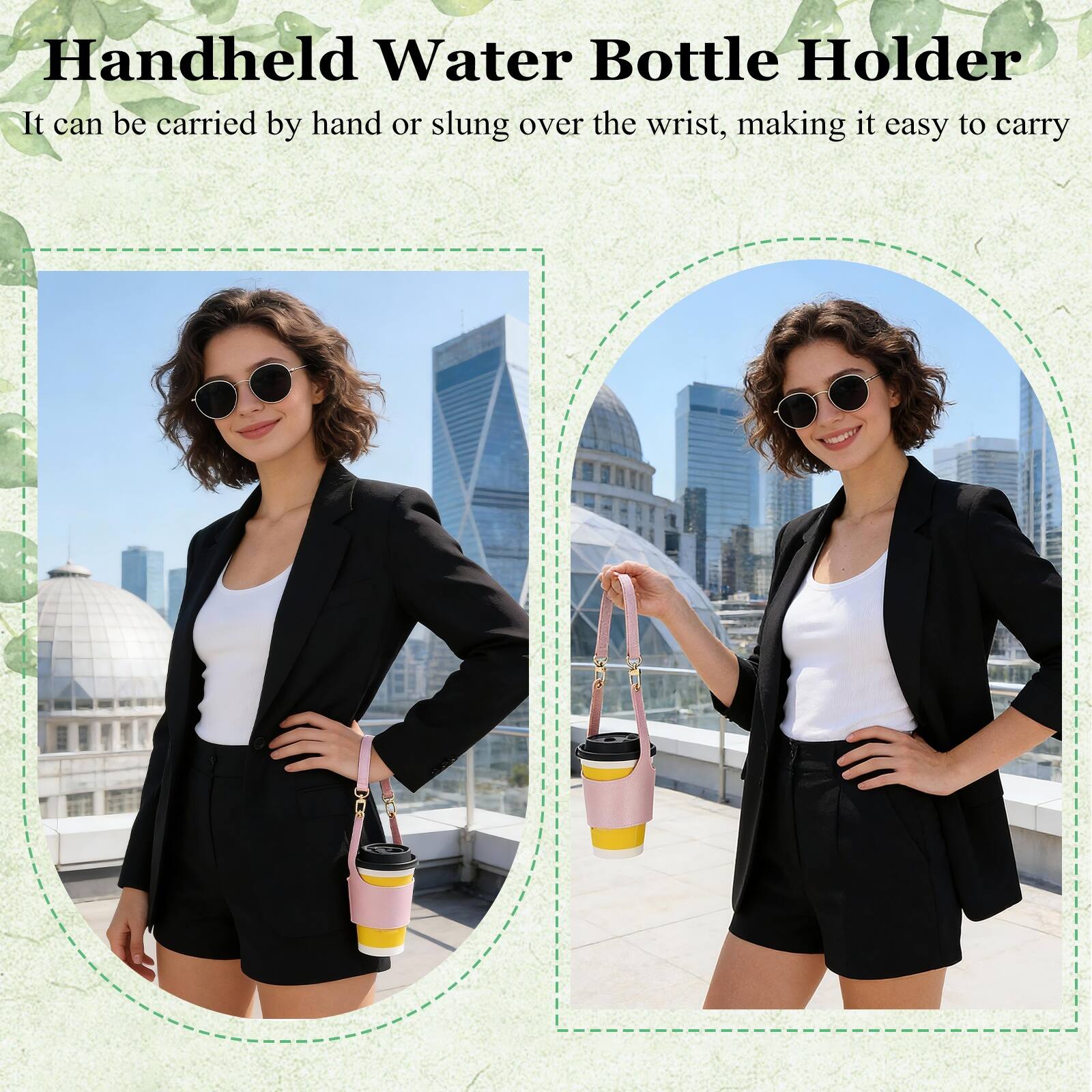 Handheld Water Bottle Holder  
It can be carried by hand or slung over the wrist, making it easy to carry