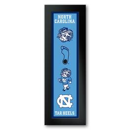 Sporticulture - North Carolina Tar Heels Framed 8" x 26" Logo Heritage Art Print - Multicolor