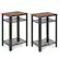 Alt View 7. Costway - Set of 2 3-Tier Industrial Tall Nightstand Side End Telephone Table w/ Shelves - Rustic Brown.