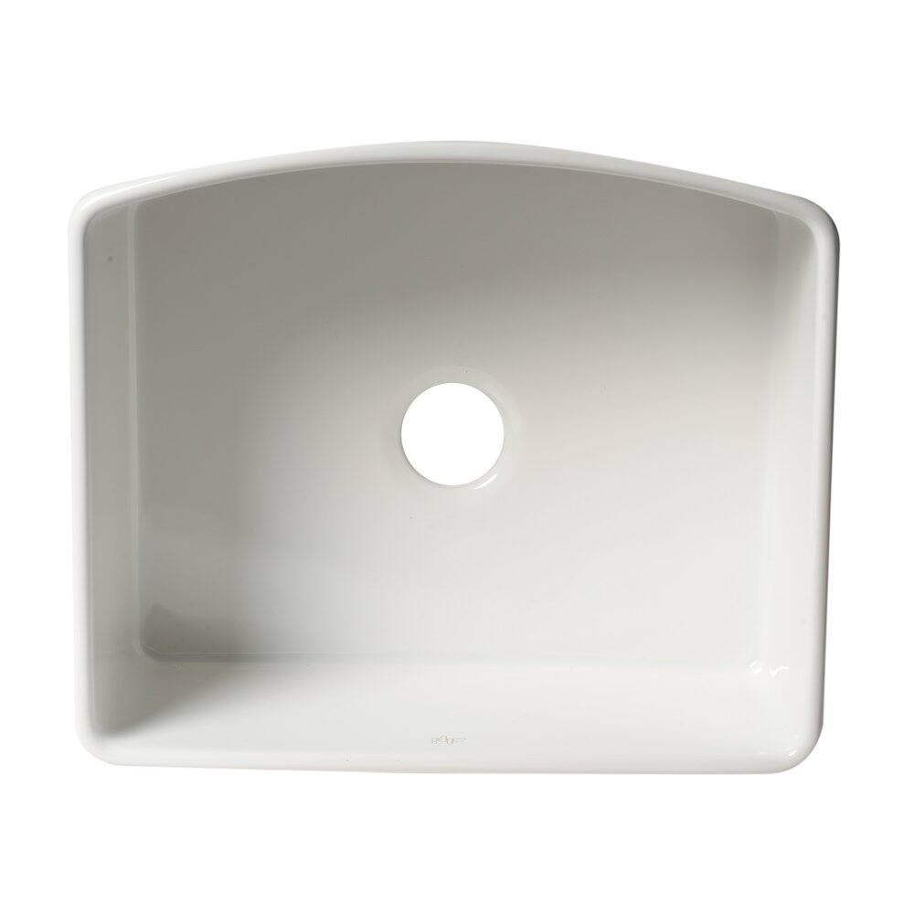 Alt View 4. Alfi - ALFI brand ALFI Brand White Smooth Curved Apron 24 x 20 Single Bowl Fireclay Farm Sink - White.