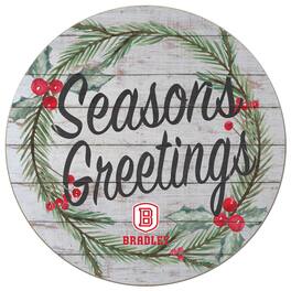Jardine - Bradley Braves 20'' x 20'' Season's Greetings Circle - White