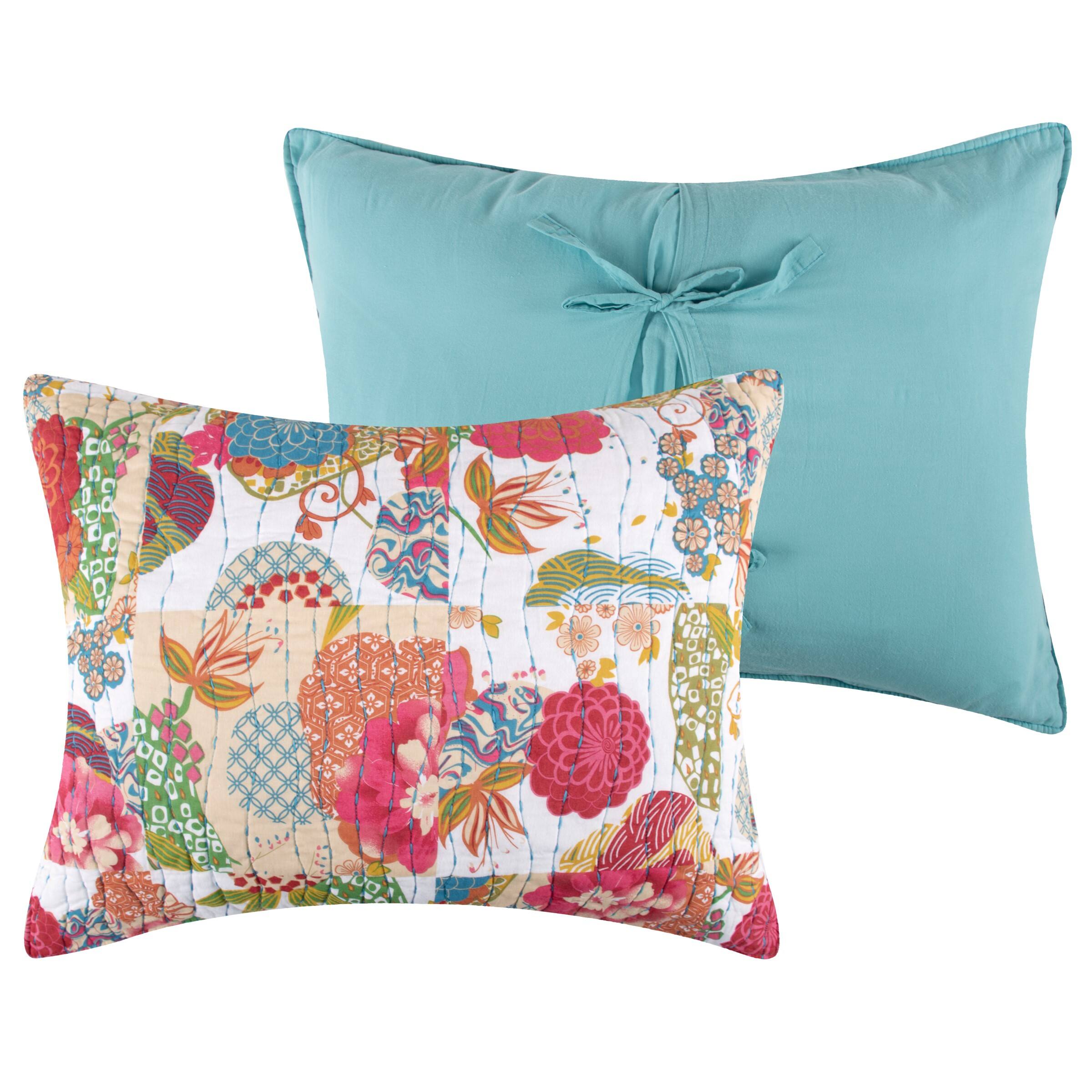 Left. BreeBe - Jewel White Sham Standard - White.