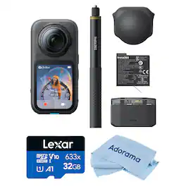 Bundle - Insta360 - X6 8K 360 Action Camera Essential, Midnight Black, with 32GB microSDHC Memory Card