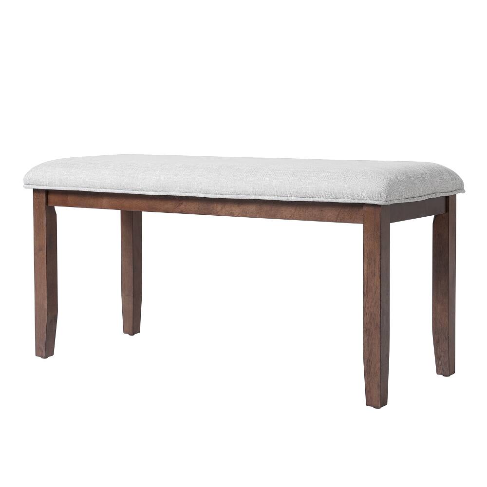 Alt View 4. Ropilly - Ropilly Upholstered Entryway Bench Mid-Century Modern End of Bed Bench with Solid Wood Legs Beige - Beige.