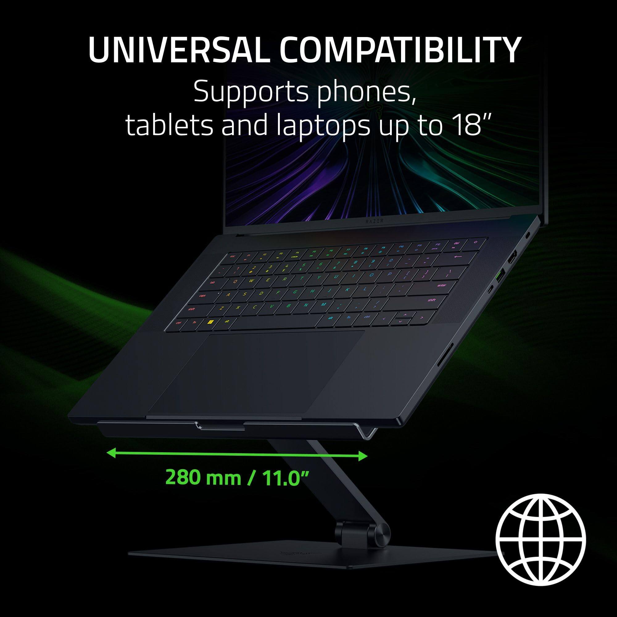 UNIVERSAL COMPATIBILITY  
Supports phones, tablets and laptops up to 18"  
280 mm / 11.0"