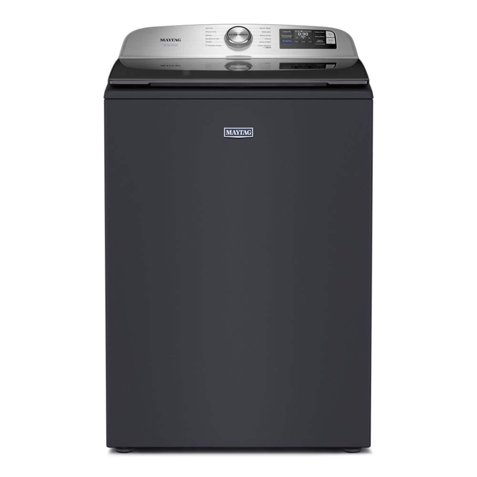 Maytag - 5.2 Cu. Ft. Smart Top Load Washer with Extra Power and Sanitize Cycle with Oxi - Midnight Steel